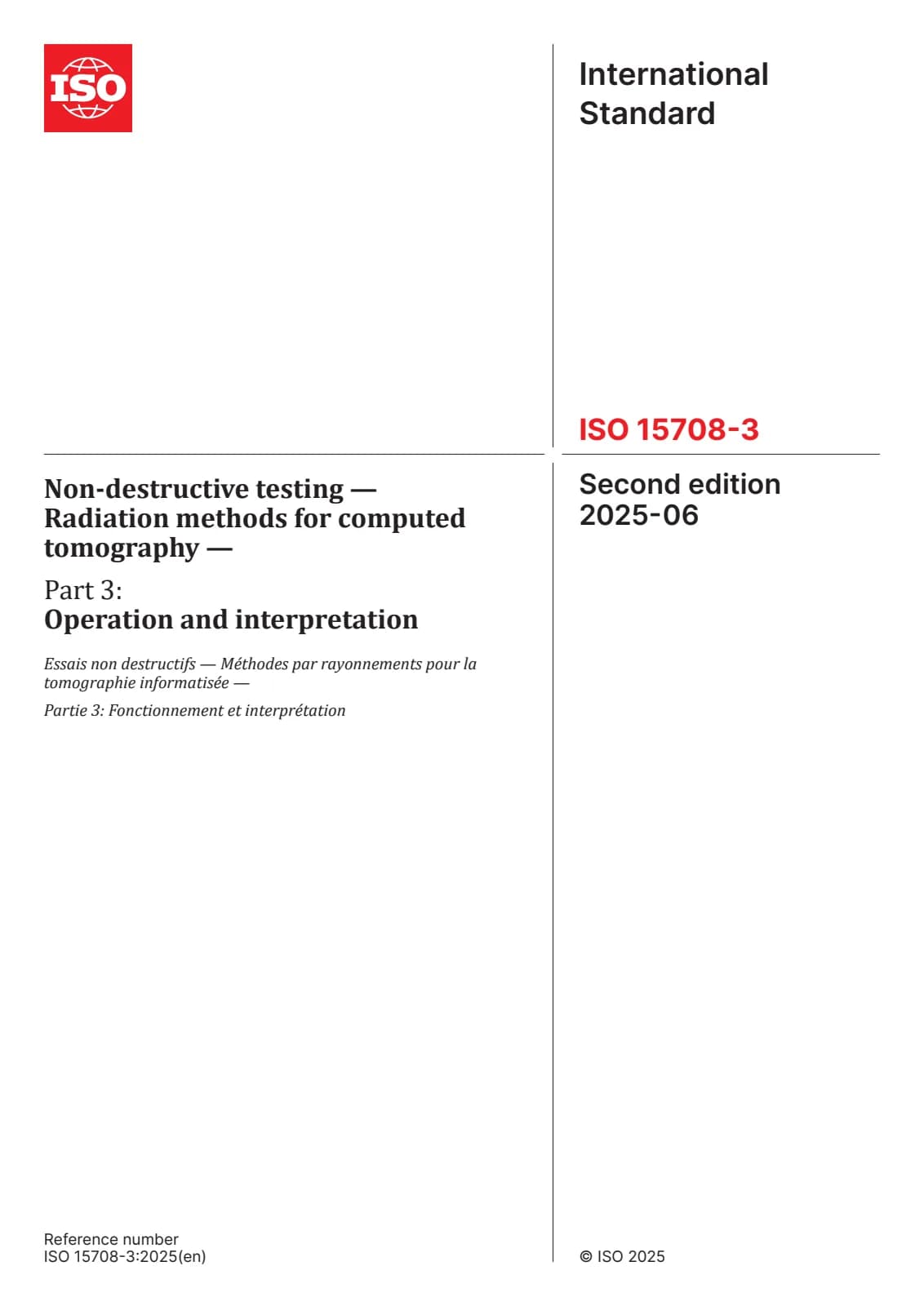 Первая страница стандарта ISO 15708-3:2025