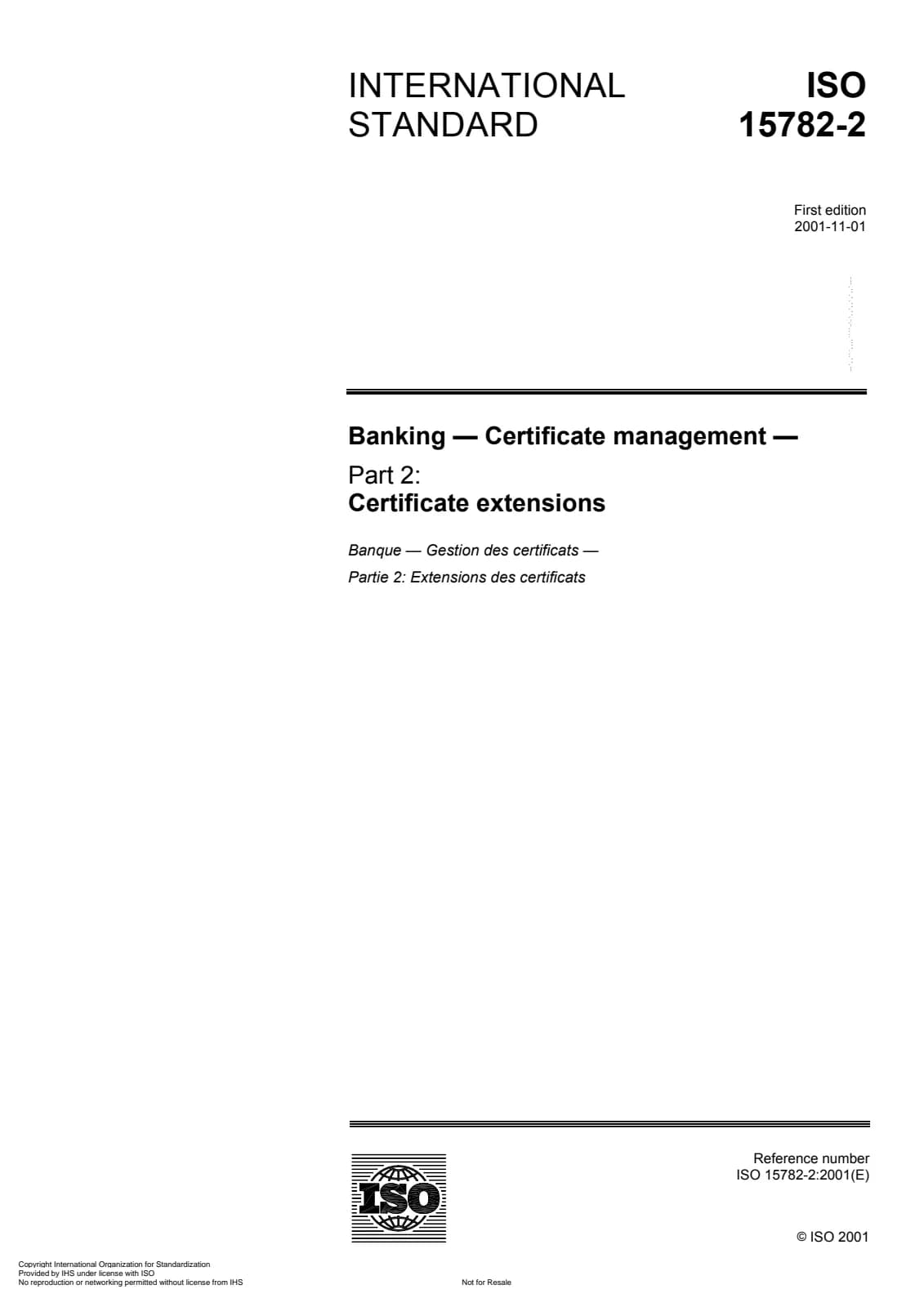 Первая страница стандарта ISO 15782-2:2001