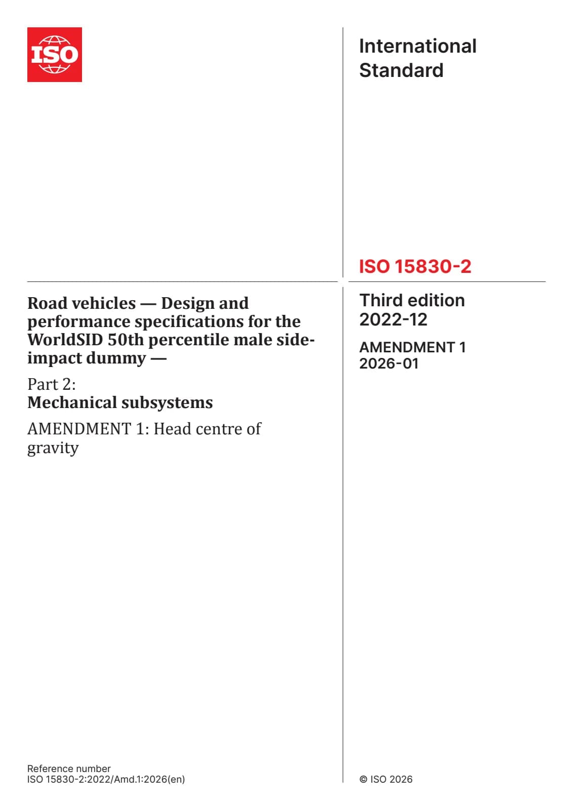 Первая страница стандарта ISO 15830-2:2022