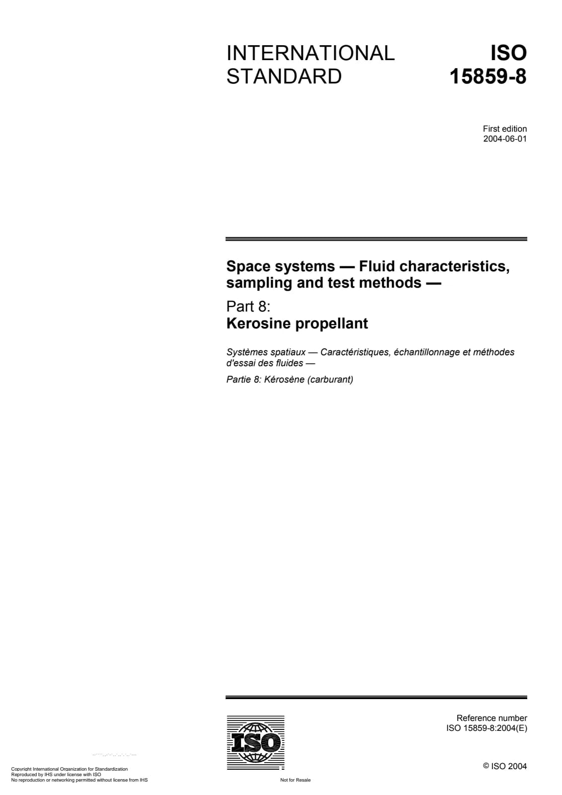 Первая страница стандарта ISO 15859-8:2004
