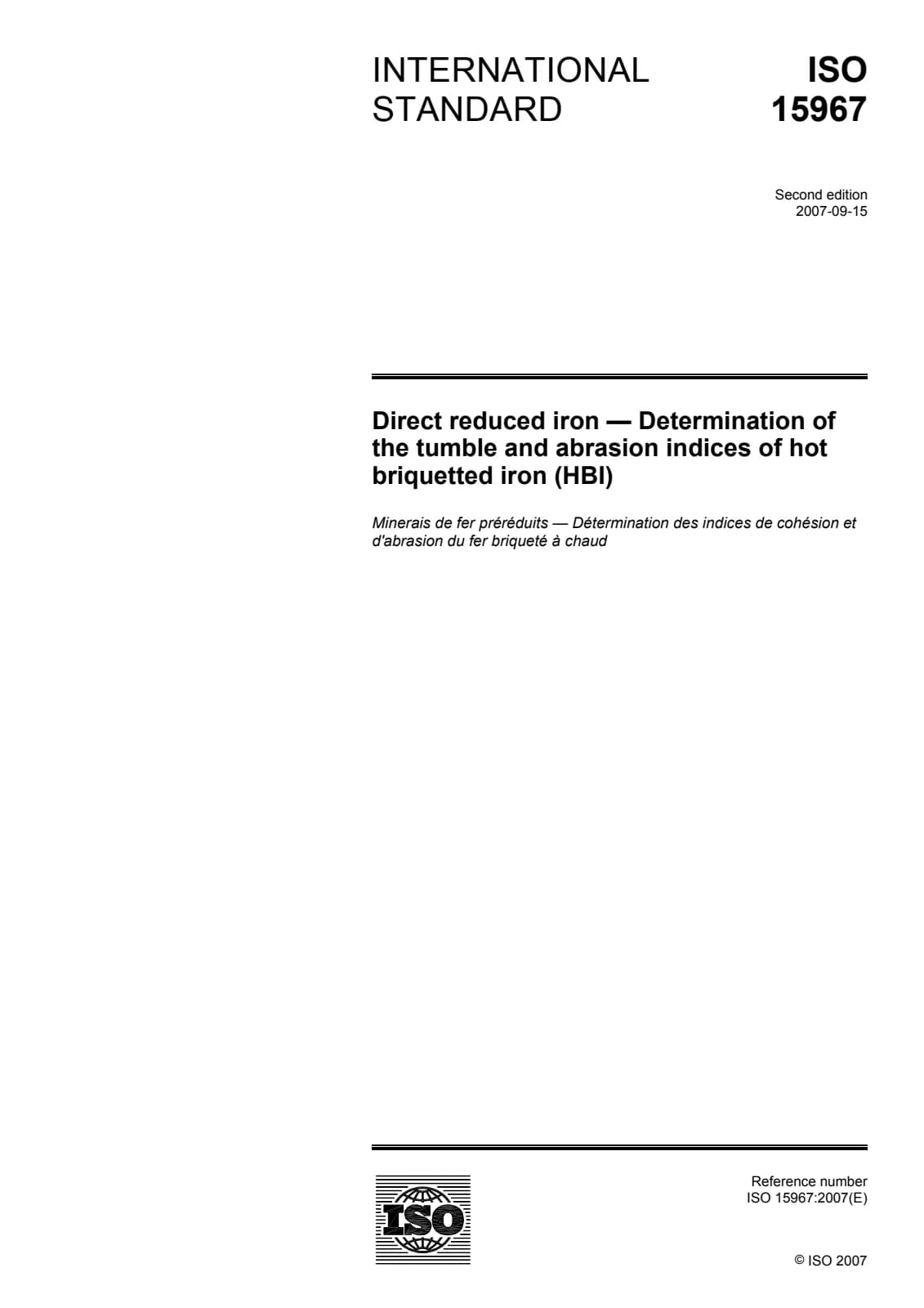 Первая страница стандарта ISO 15967:2007
