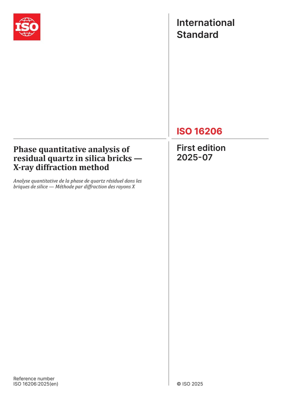 Первая страница стандарта ISO 16206:2025