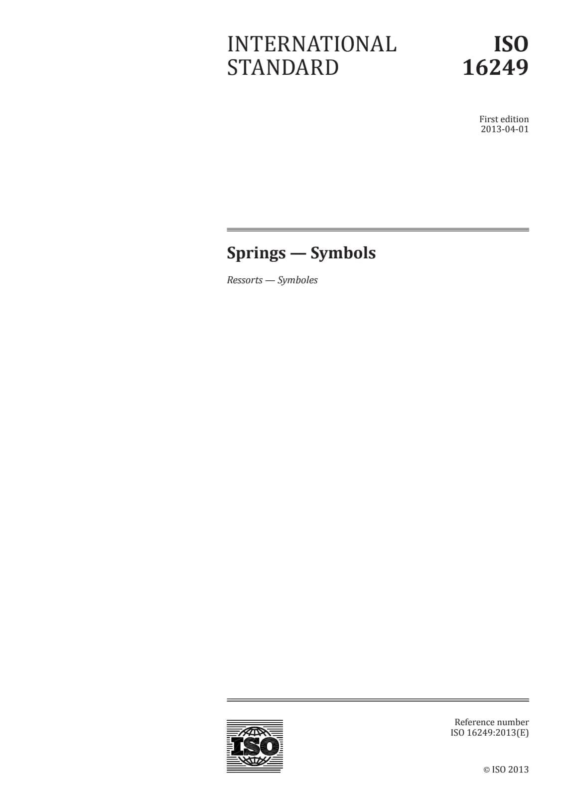 Первая страница стандарта ISO 16249:2013