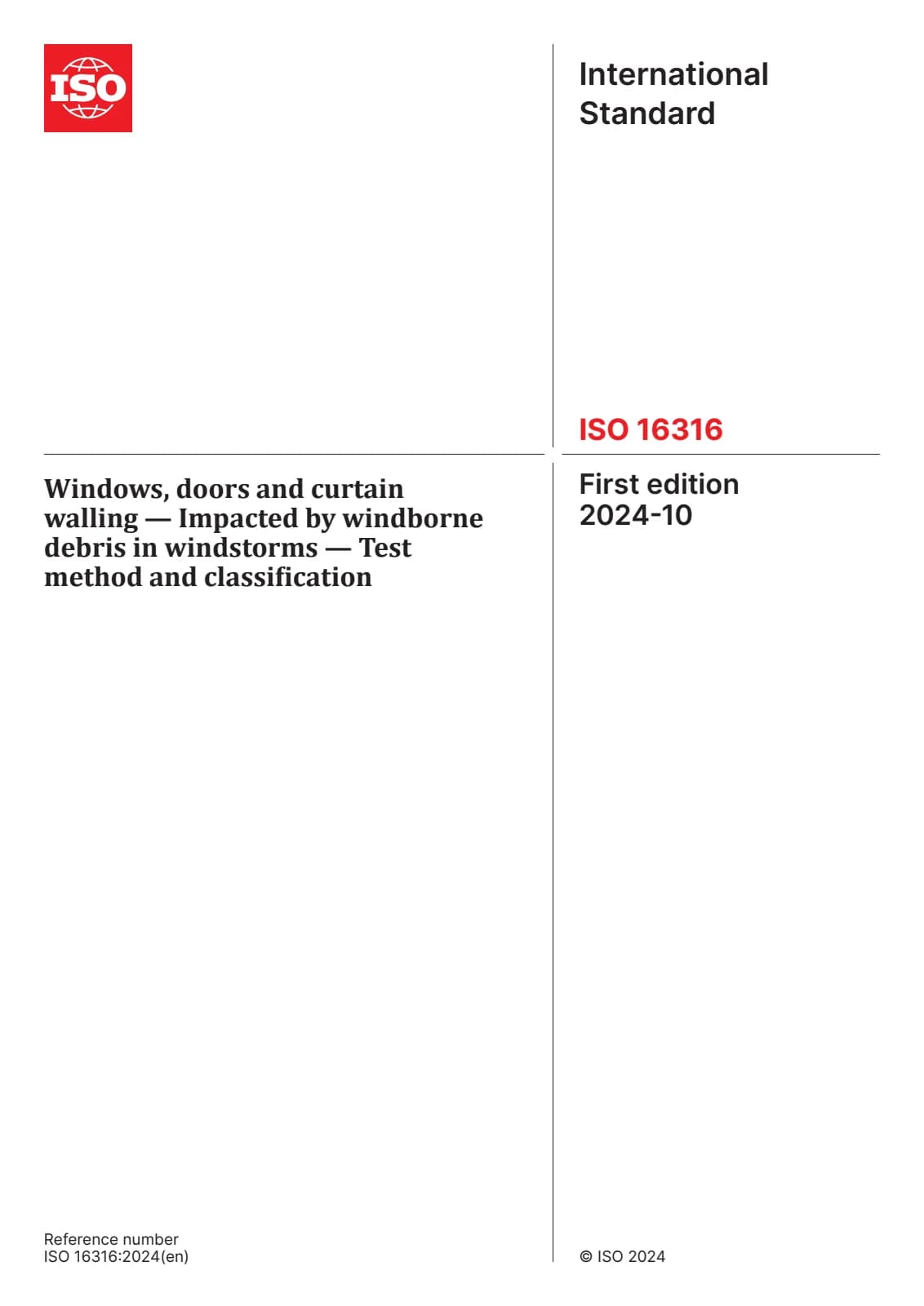 Первая страница стандарта ISO 16316:2024