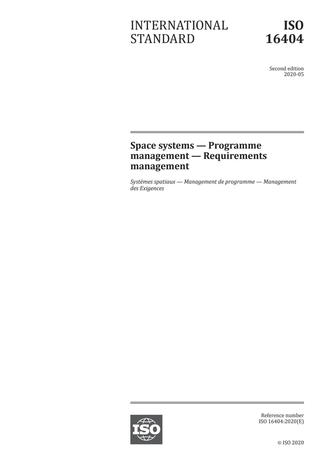 Первая страница стандарта ISO 16404:2020