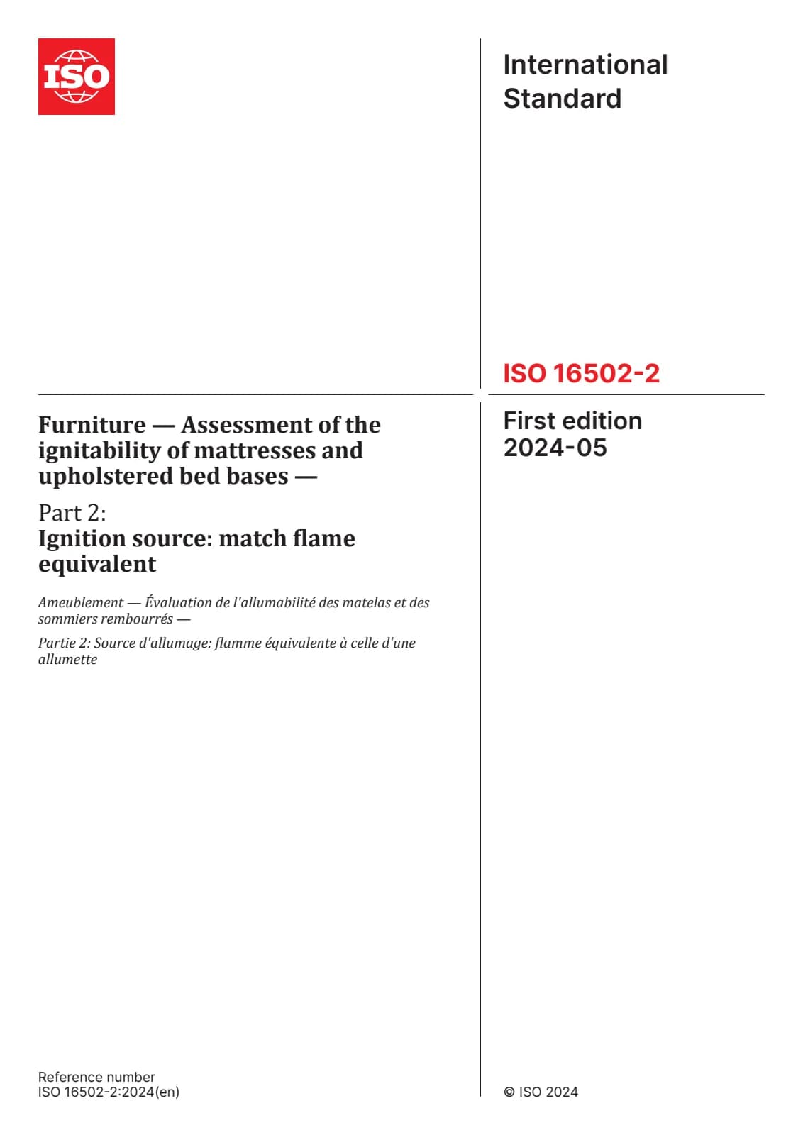 Первая страница стандарта ISO 16502-2:2024