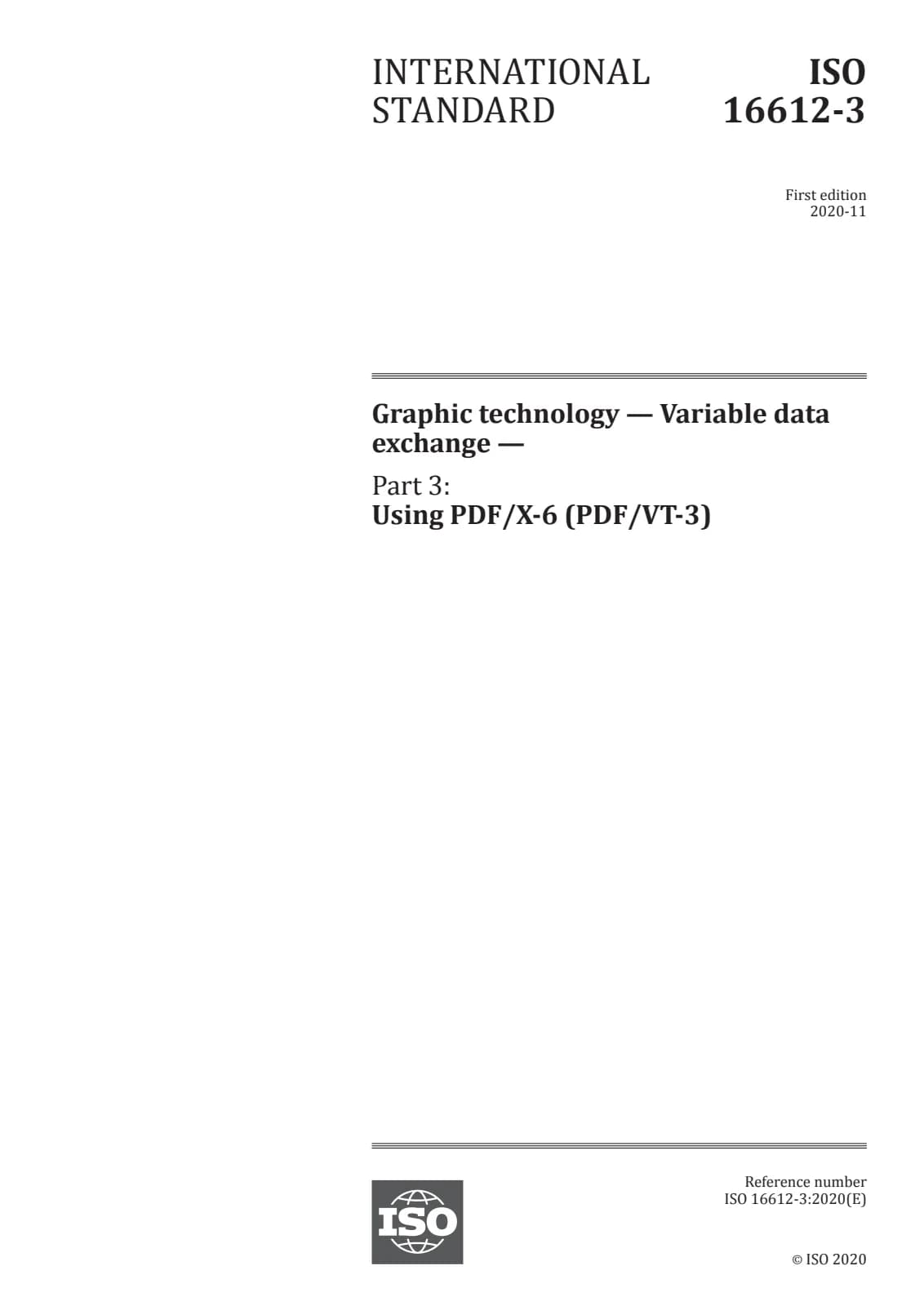 Первая страница стандарта ISO 16612-3:2020
