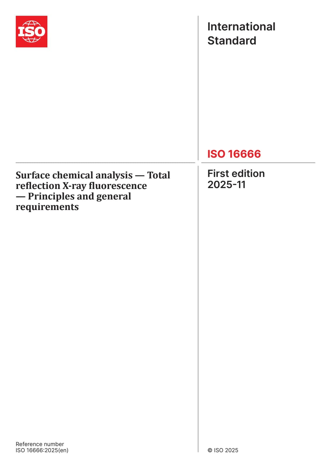 Первая страница стандарта ISO 16666:2025