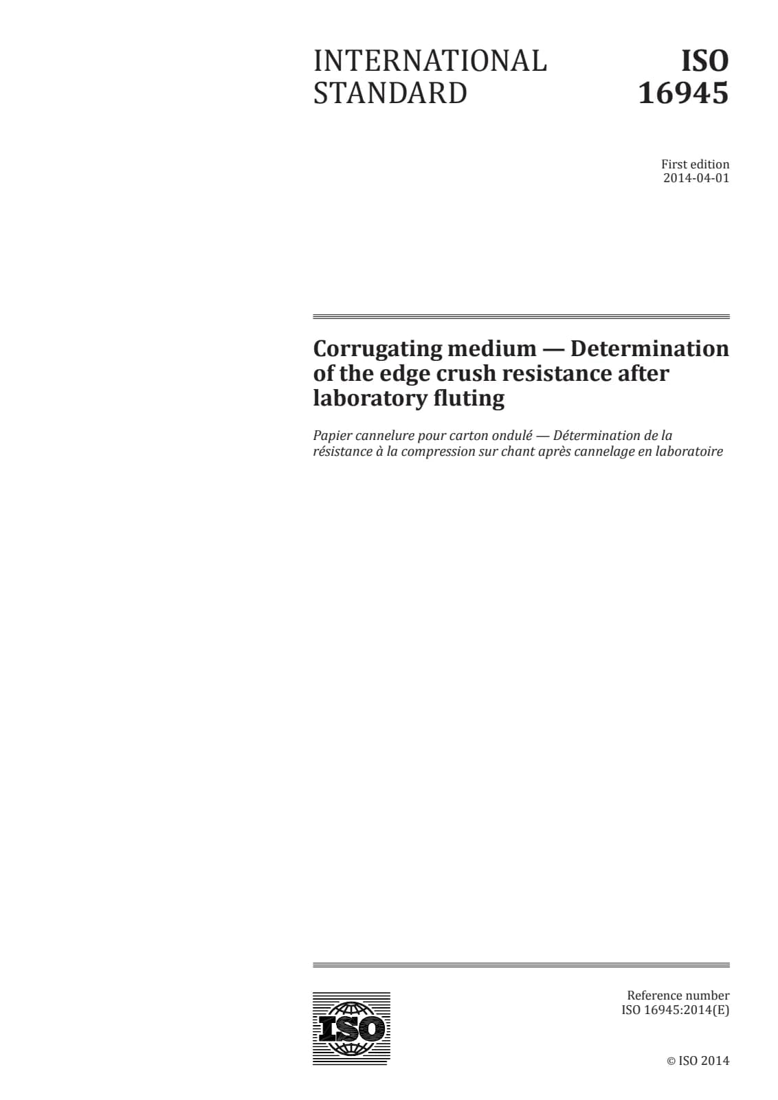 Первая страница стандарта ISO 16945:2014