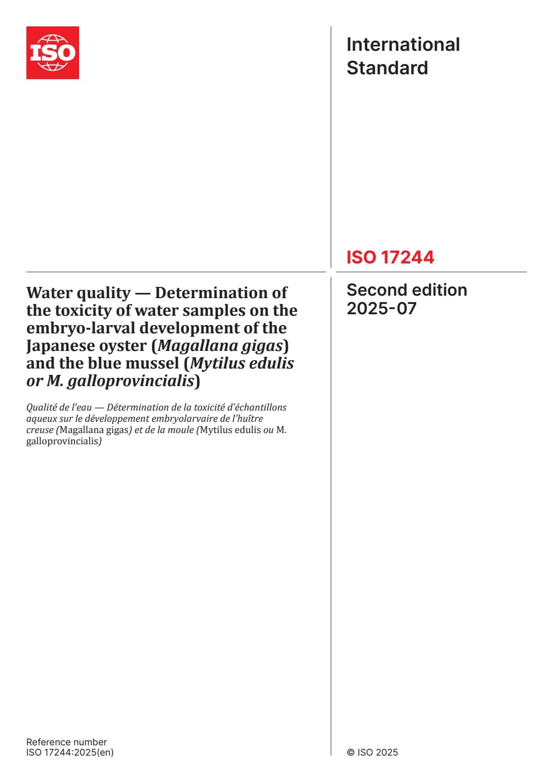 Первая страница стандарта ISO 17244:2025