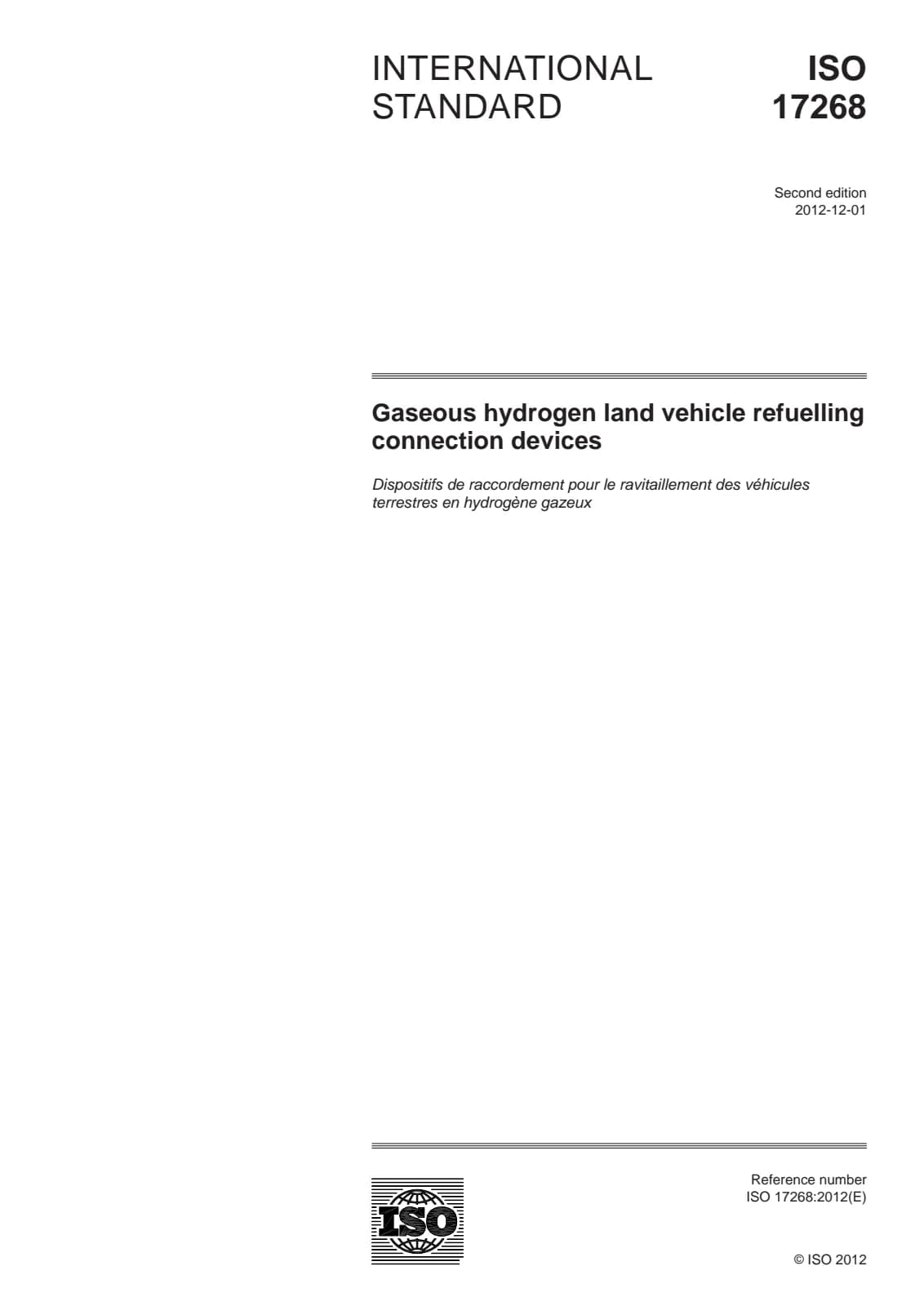 Первая страница стандарта ISO 17268:2012