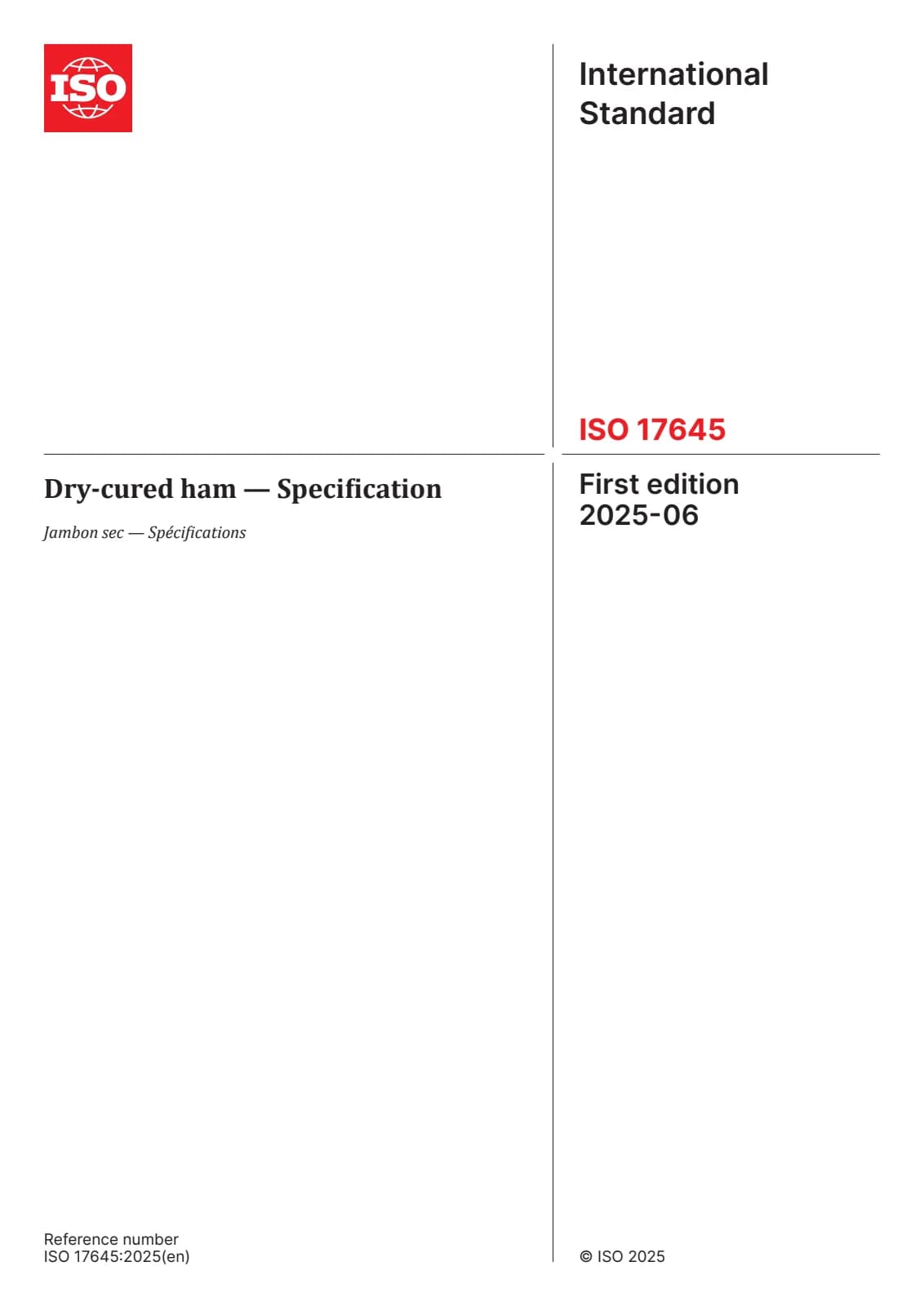 Первая страница стандарта ISO 17645:2025