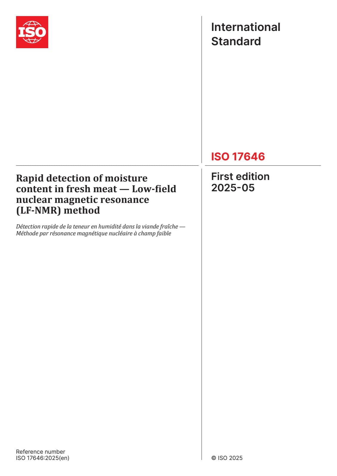 Первая страница стандарта ISO 17646:2025
