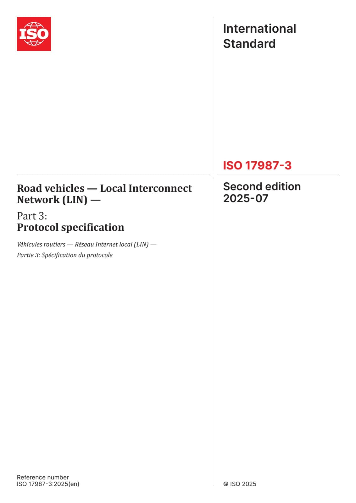 Первая страница стандарта ISO 17987-3:2025