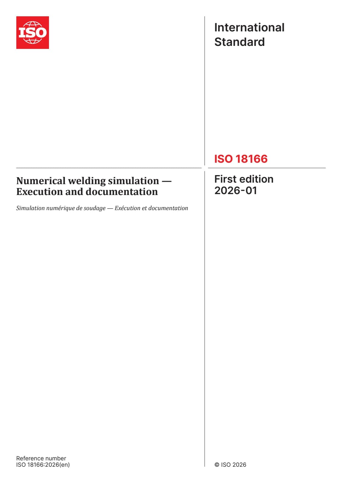 Первая страница стандарта ISO 18166:2026
