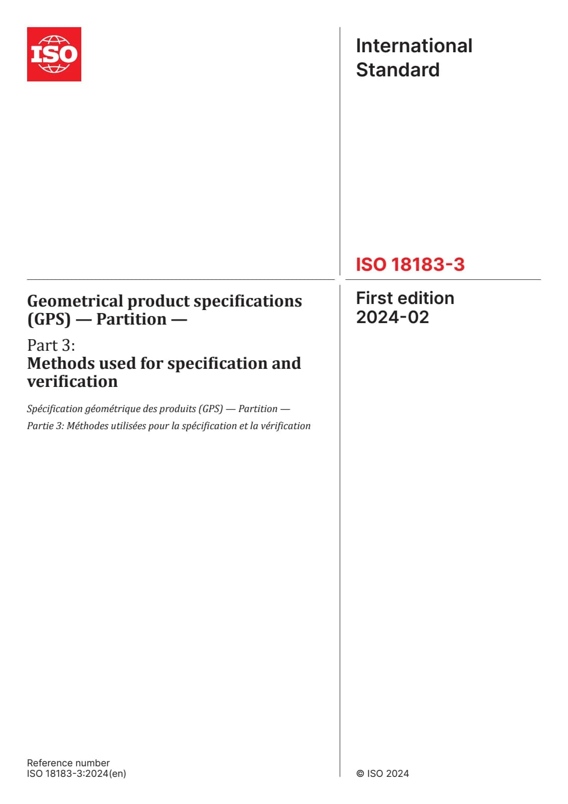 Первая страница стандарта ISO 18183-3:2024
