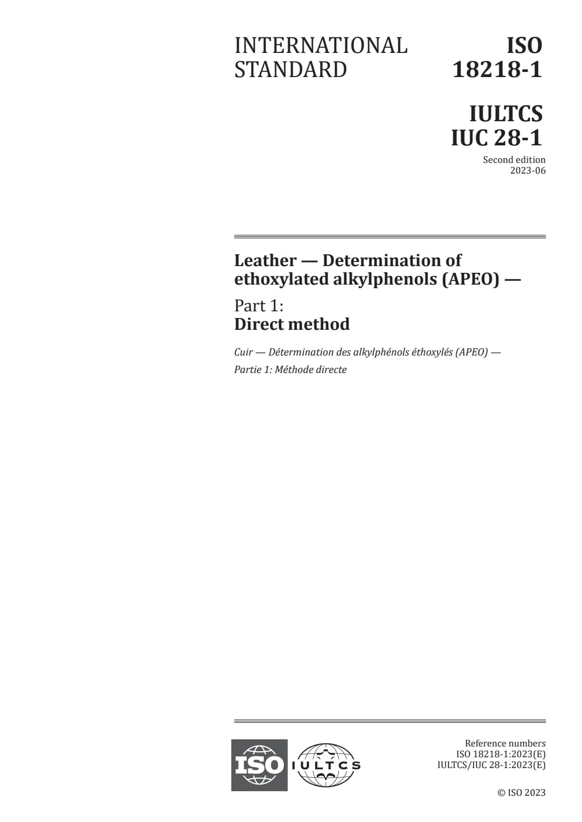 Первая страница стандарта ISO 18218-1:2023
