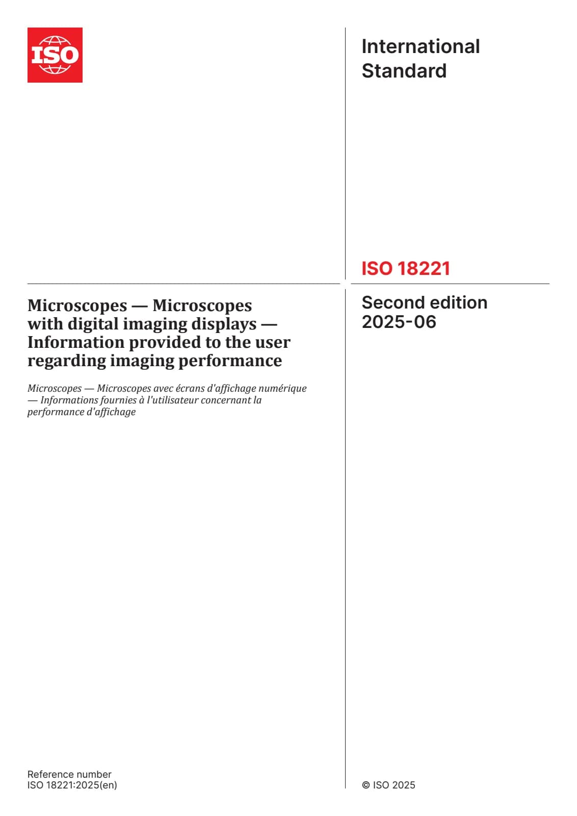 Первая страница стандарта ISO 18221:2025
