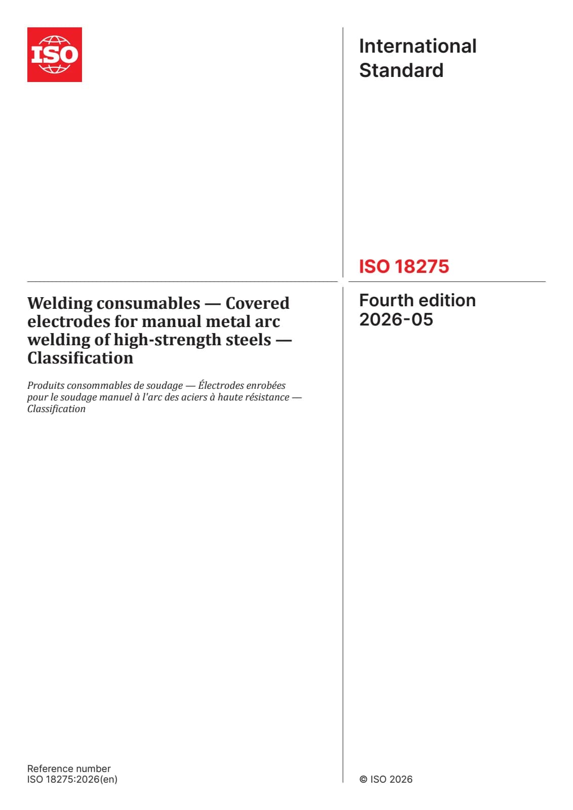 Первая страница стандарта ISO 18275:2026