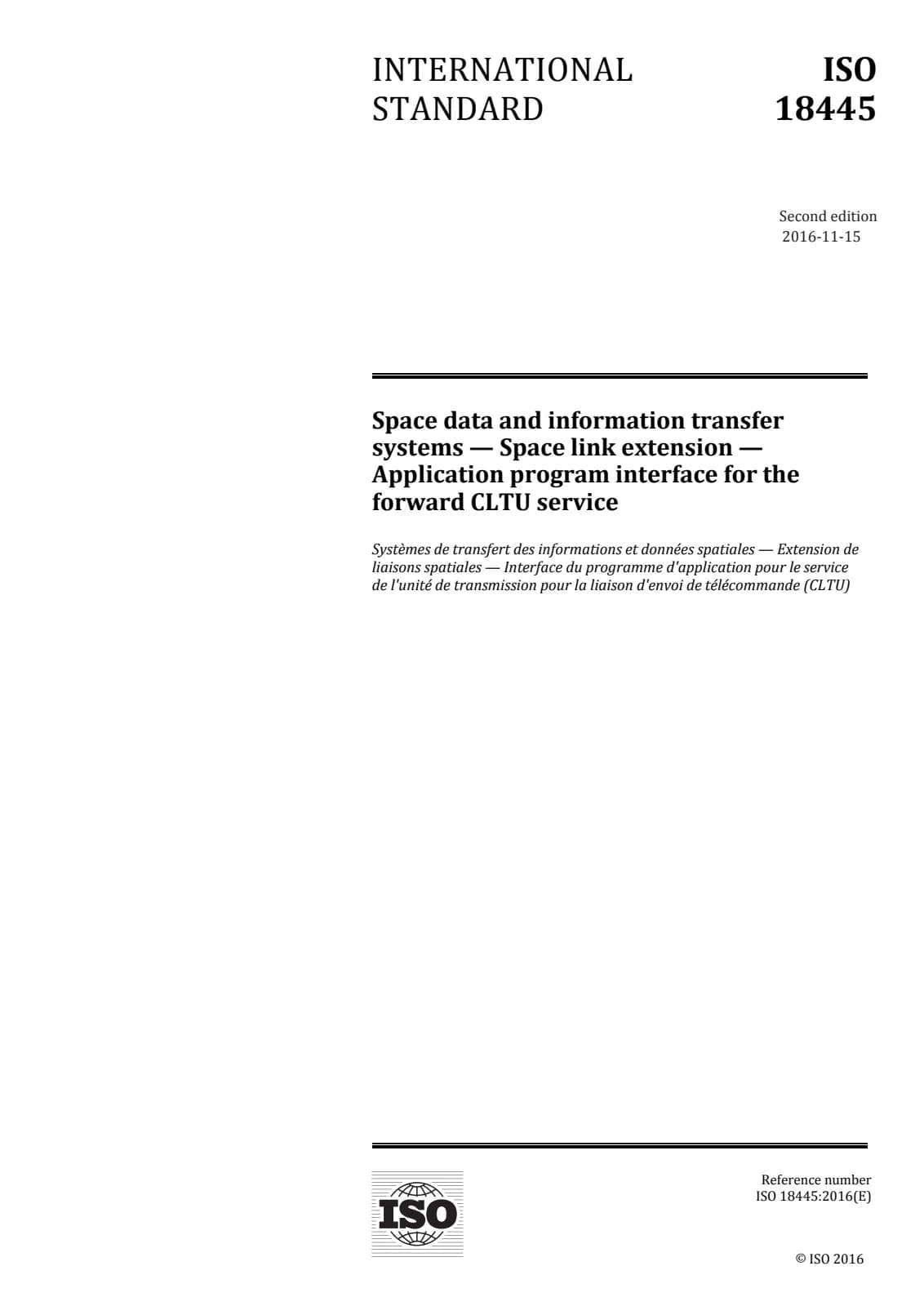 Первая страница стандарта ISO 18445:2016