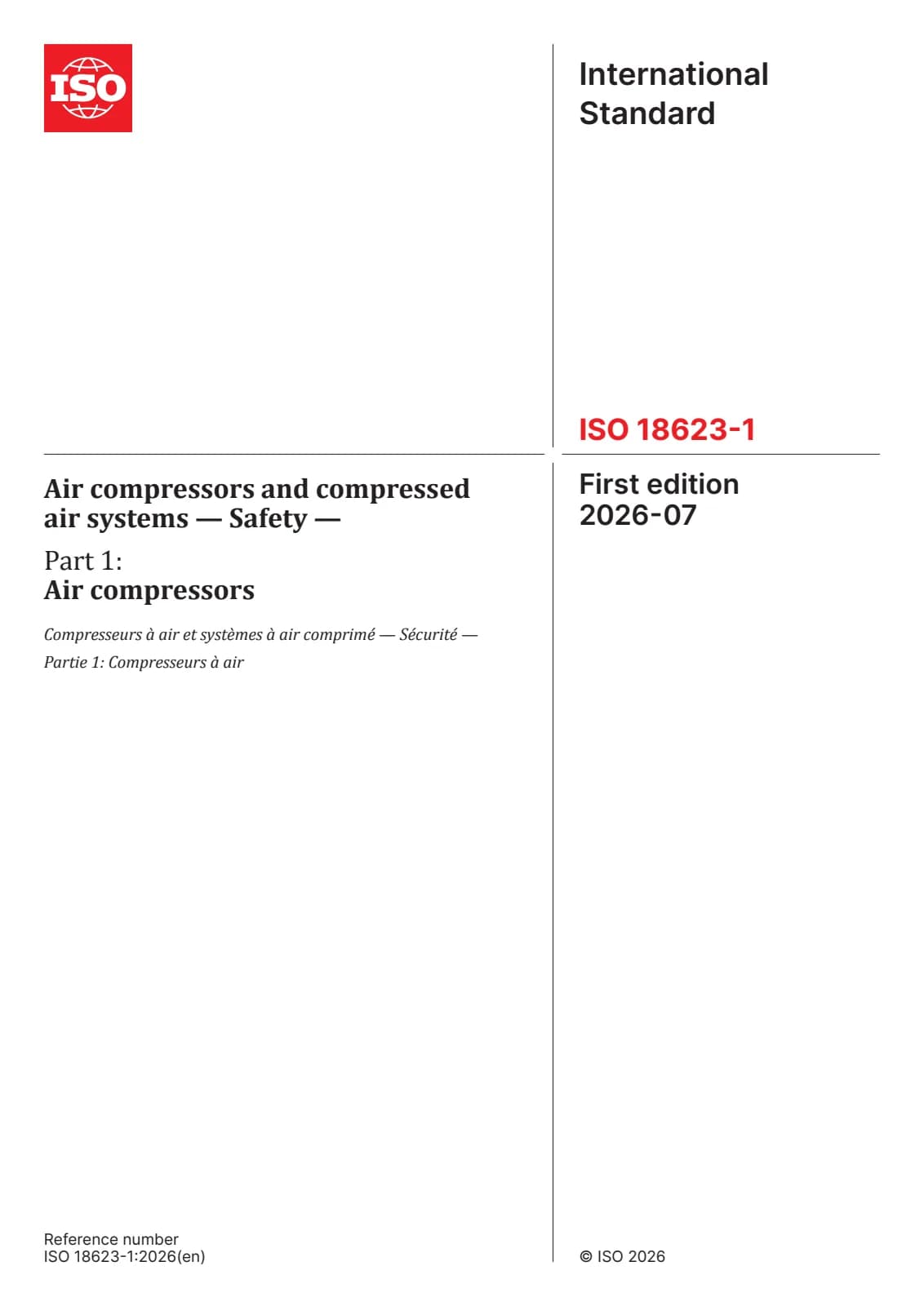Первая страница стандарта ISO 18623-1:2026