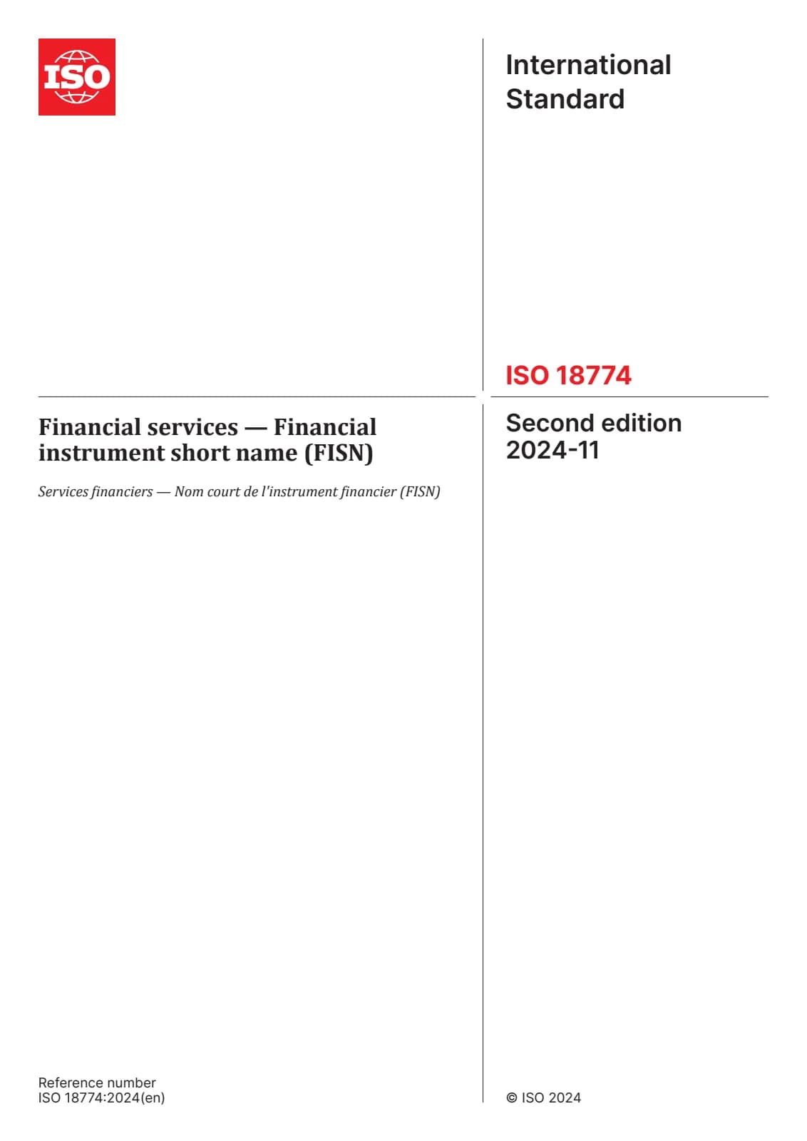 Первая страница стандарта ISO 18774:2024