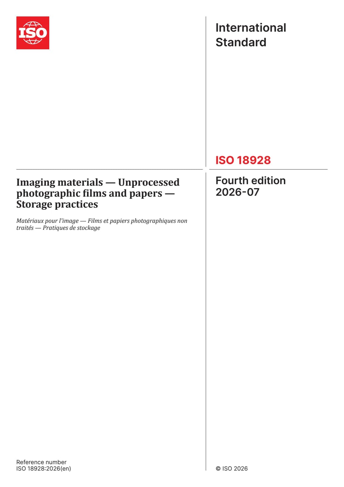 Первая страница стандарта ISO 18928:2026