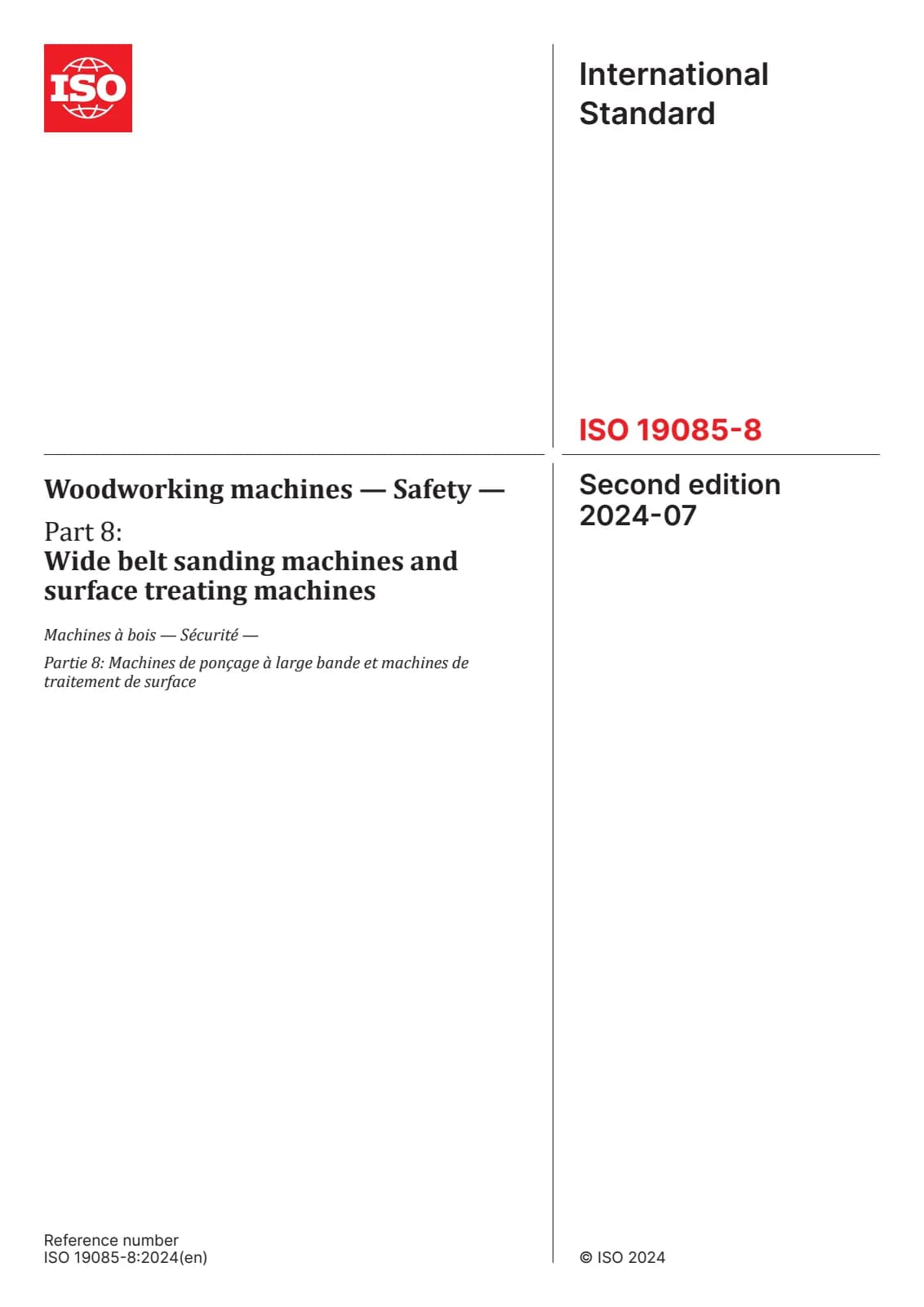 Первая страница стандарта ISO 19085-8:2024