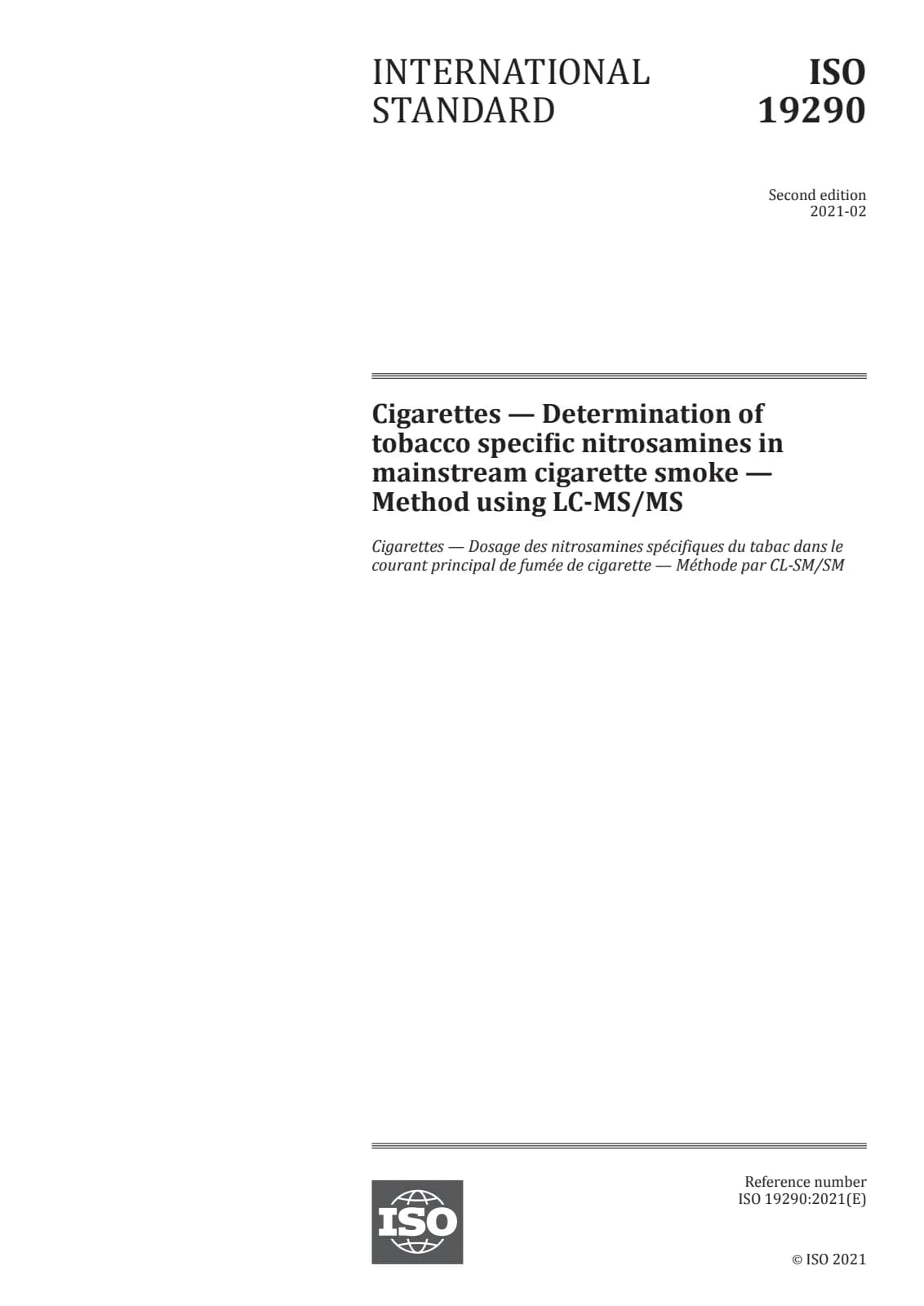 Первая страница стандарта ISO 19290:2021