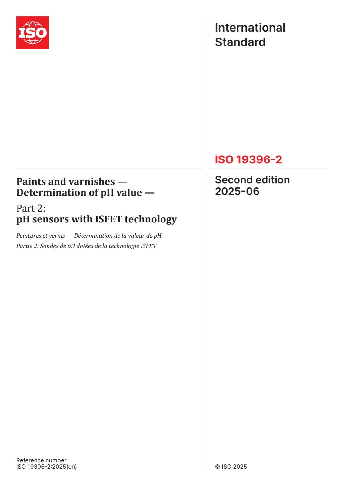 Первая страница стандарта ISO 19396-2:2025