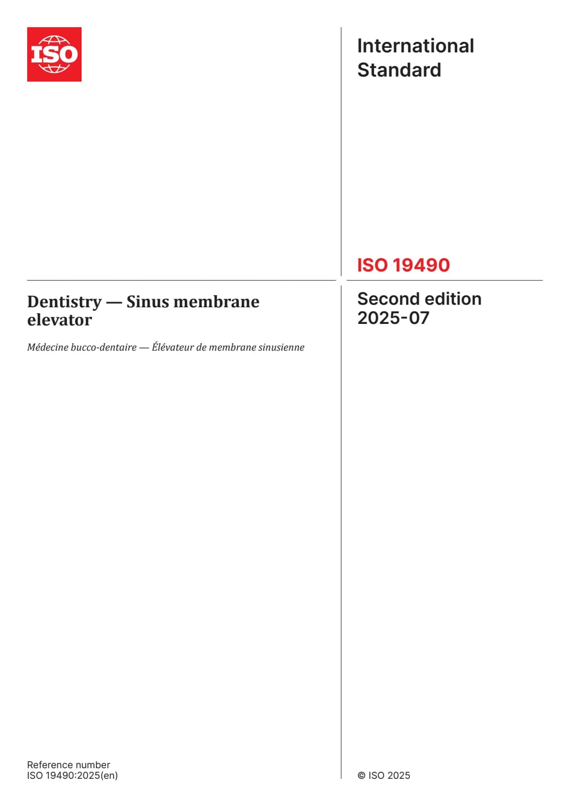Первая страница стандарта ISO 19490:2025
