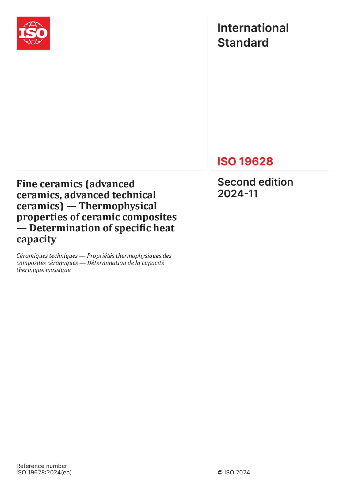 Первая страница стандарта ISO 19628:2024