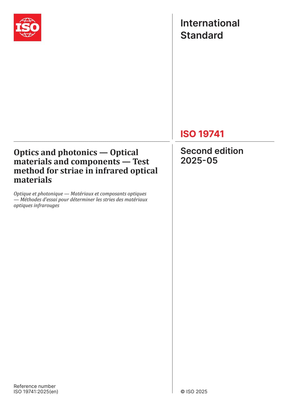 Первая страница стандарта ISO 19741:2025
