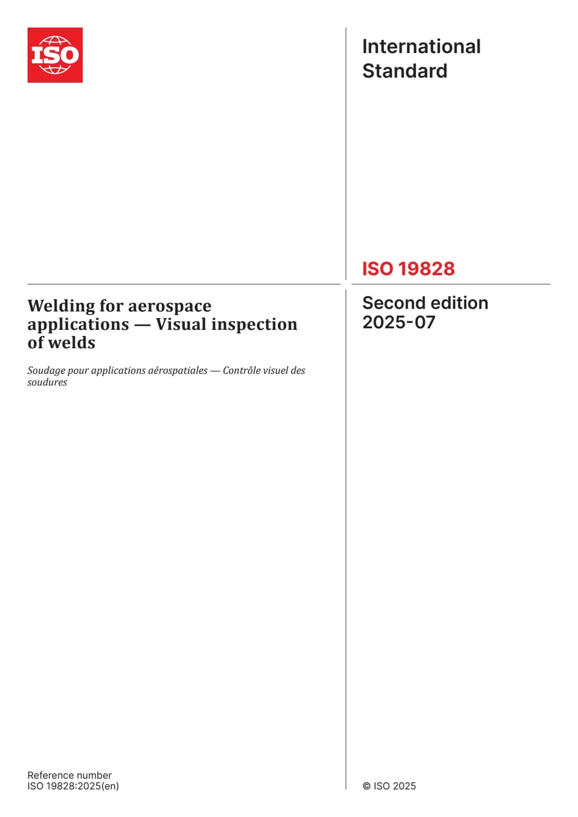 Первая страница стандарта ISO 19828:2025