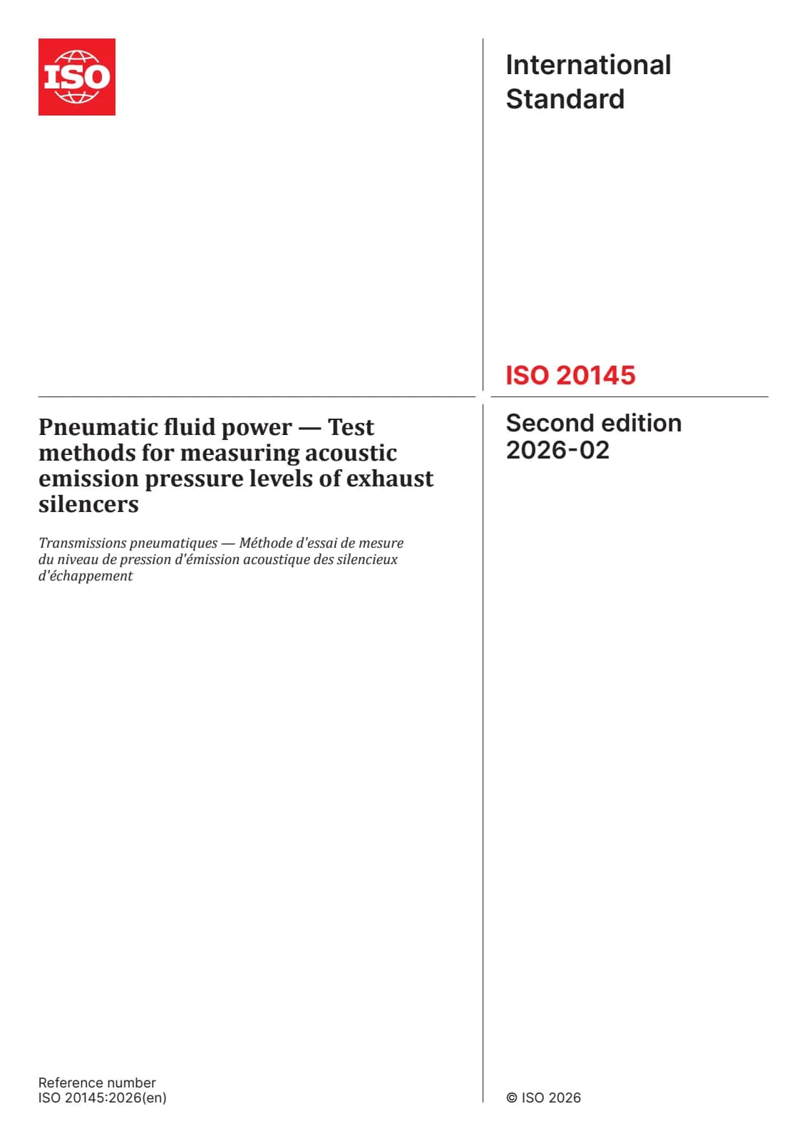 Первая страница стандарта ISO 20145:2026