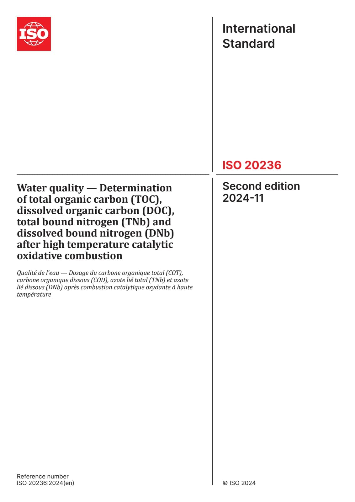 Первая страница стандарта ISO 20236:2024