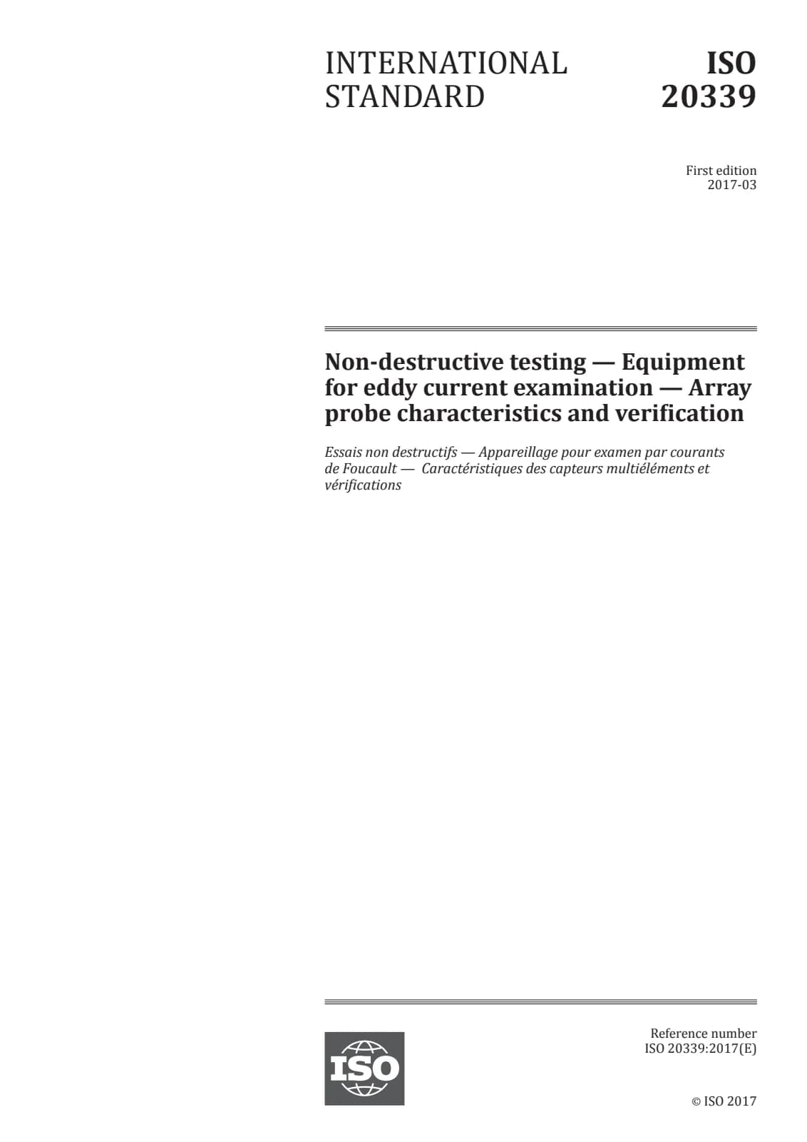 Первая страница стандарта ISO 20339:2017