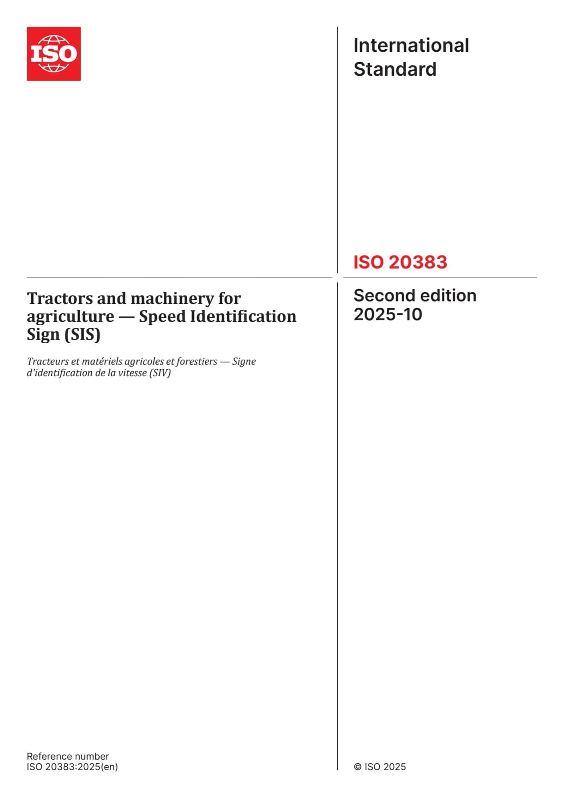 Первая страница стандарта ISO 20383:2025