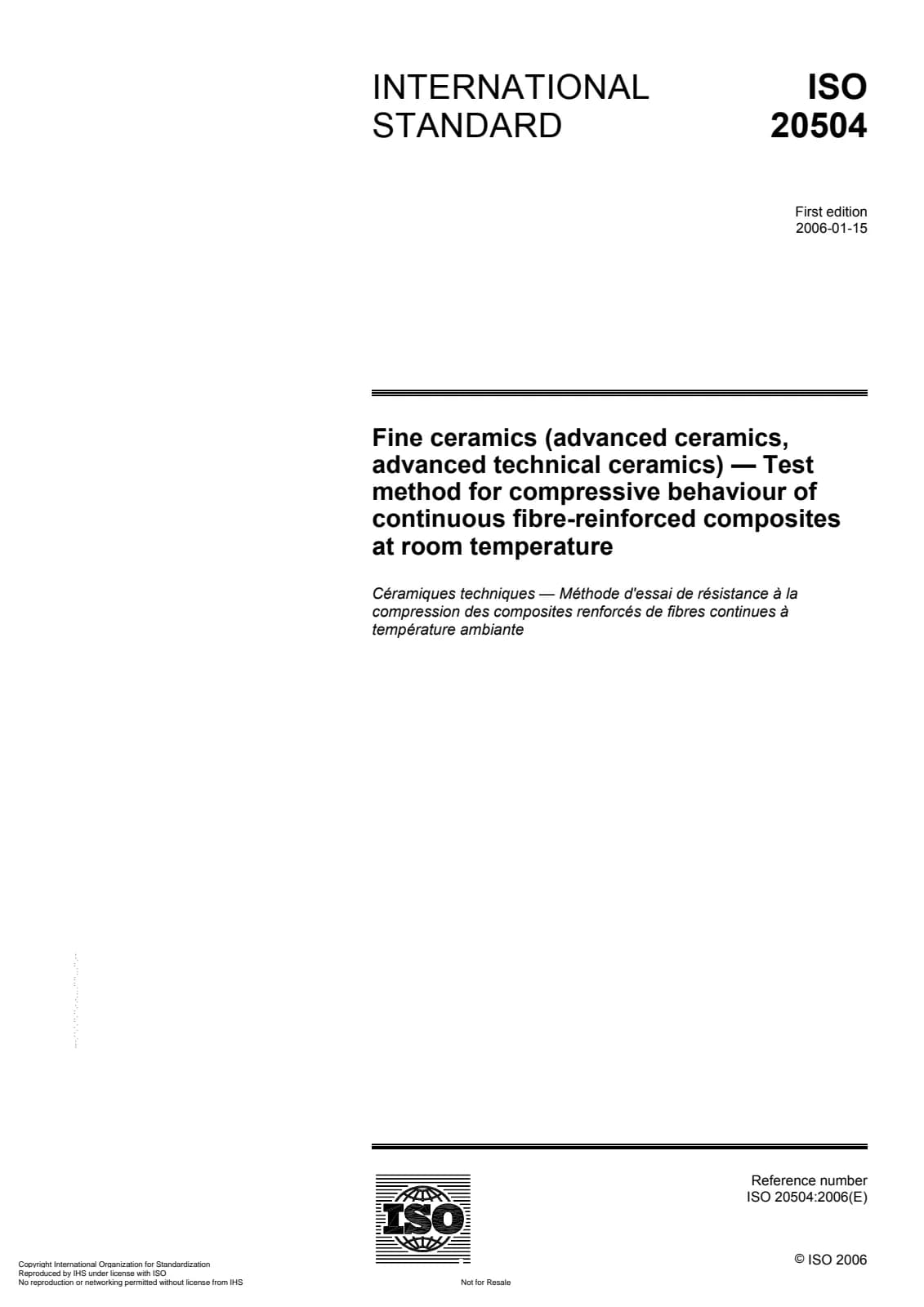 Первая страница стандарта ISO 20504:2006