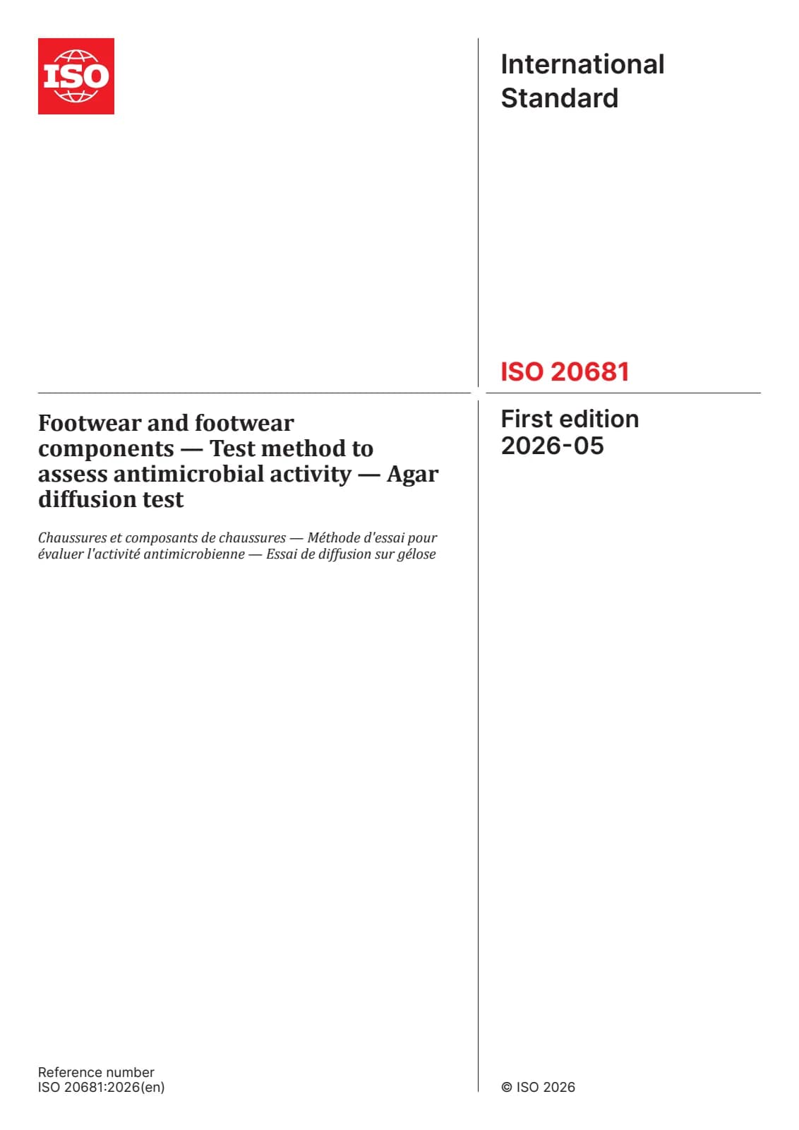 Первая страница стандарта ISO 20681:2026