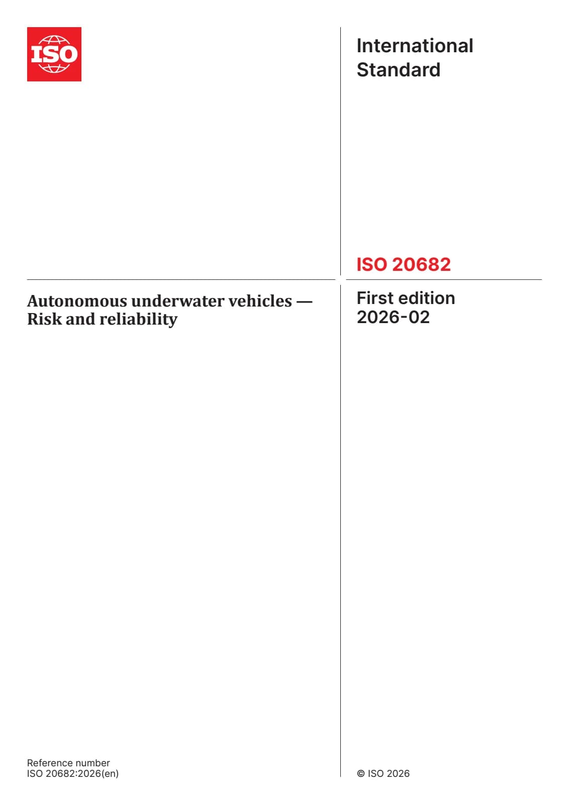 Первая страница стандарта ISO 20682:2026