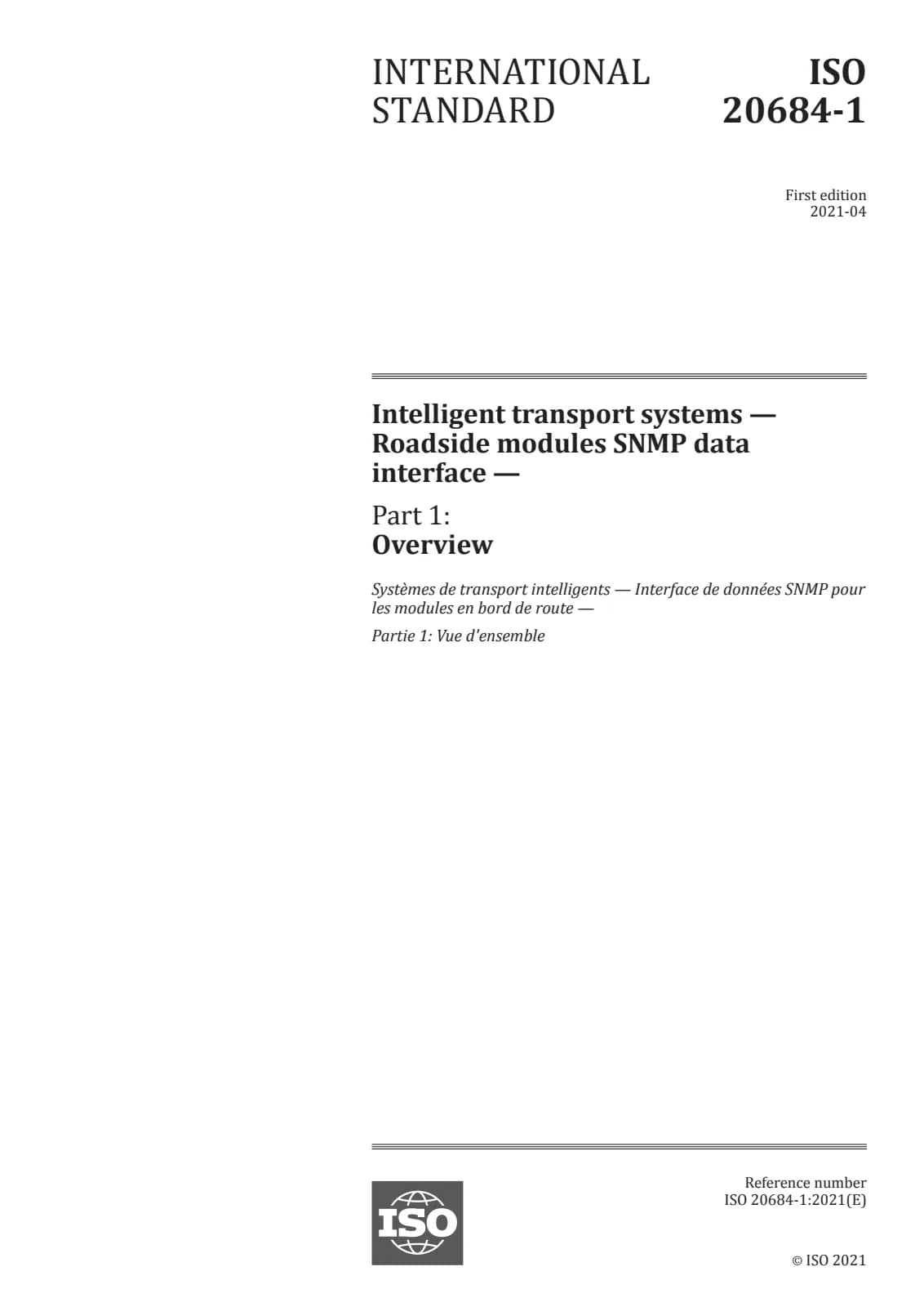 Первая страница стандарта ISO 20684-1:2021