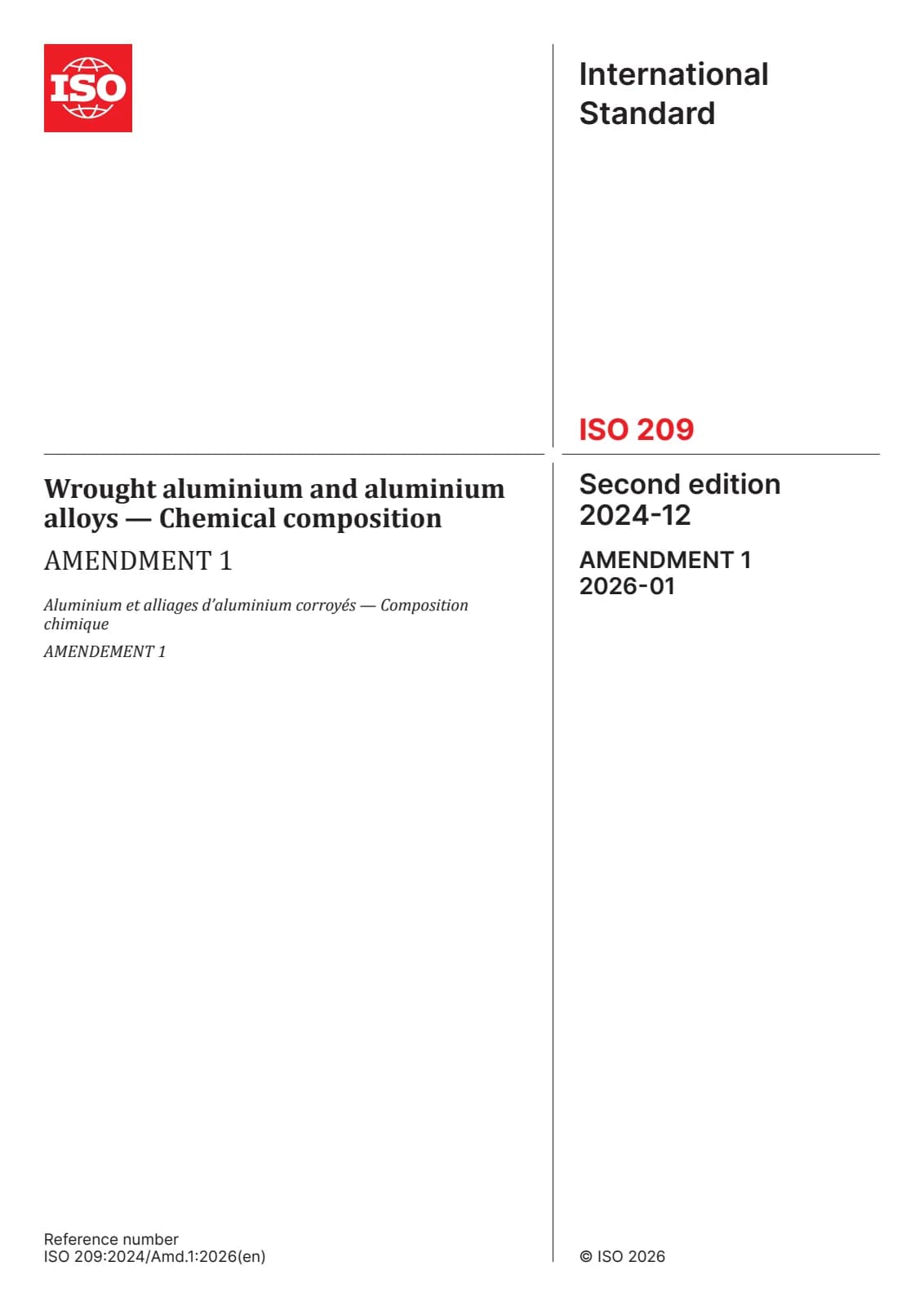 Первая страница стандарта ISO 209:2024