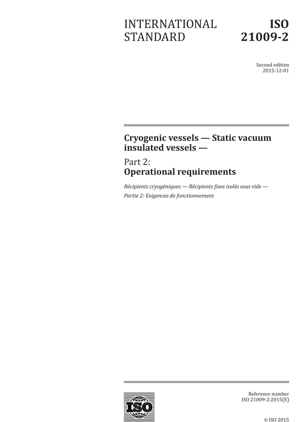 Первая страница стандарта ISO 21009-2:2015