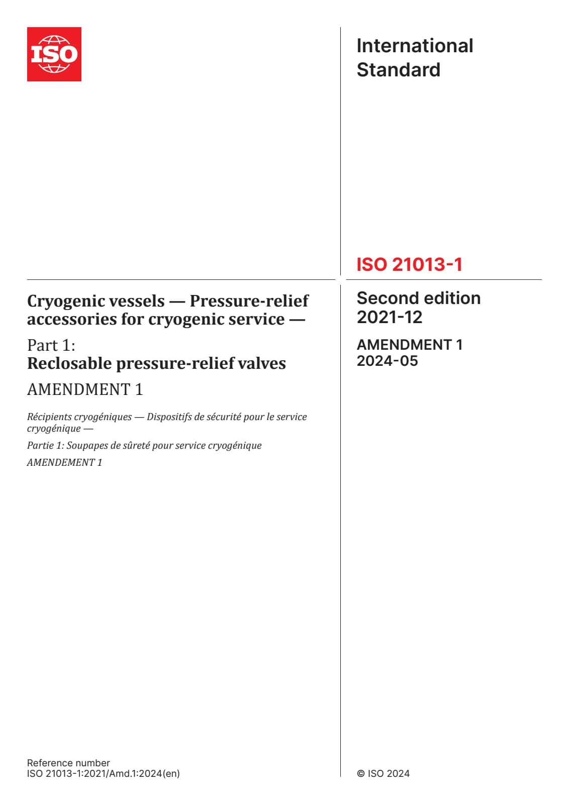 Первая страница стандарта ISO 21013-1:2021