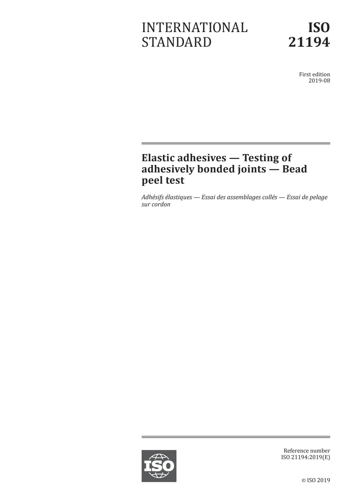 Первая страница стандарта ISO 21194:2019