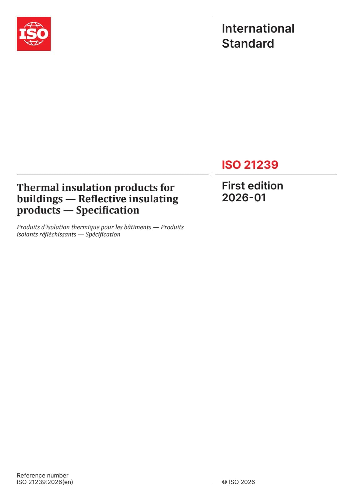 Первая страница стандарта ISO 21239:2026