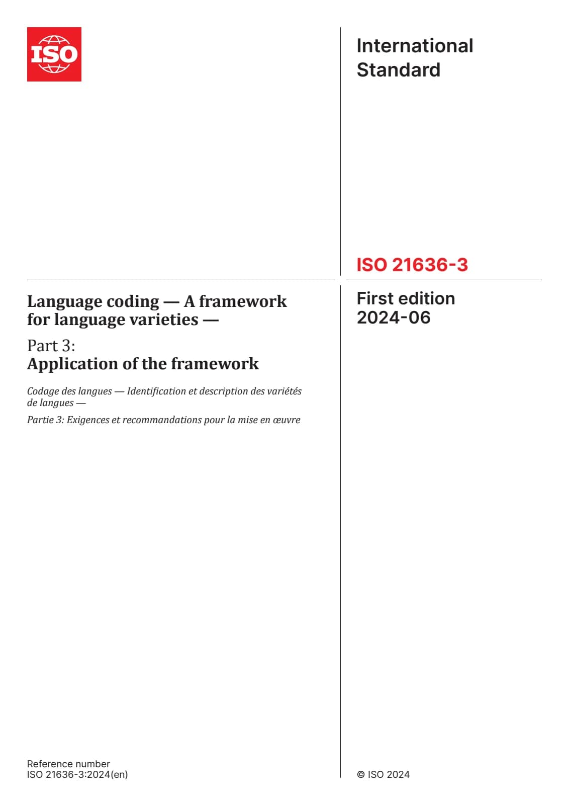 Первая страница стандарта ISO 21636-3:2024