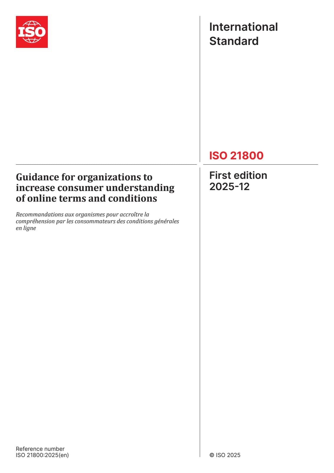 Первая страница стандарта ISO 21800:2025