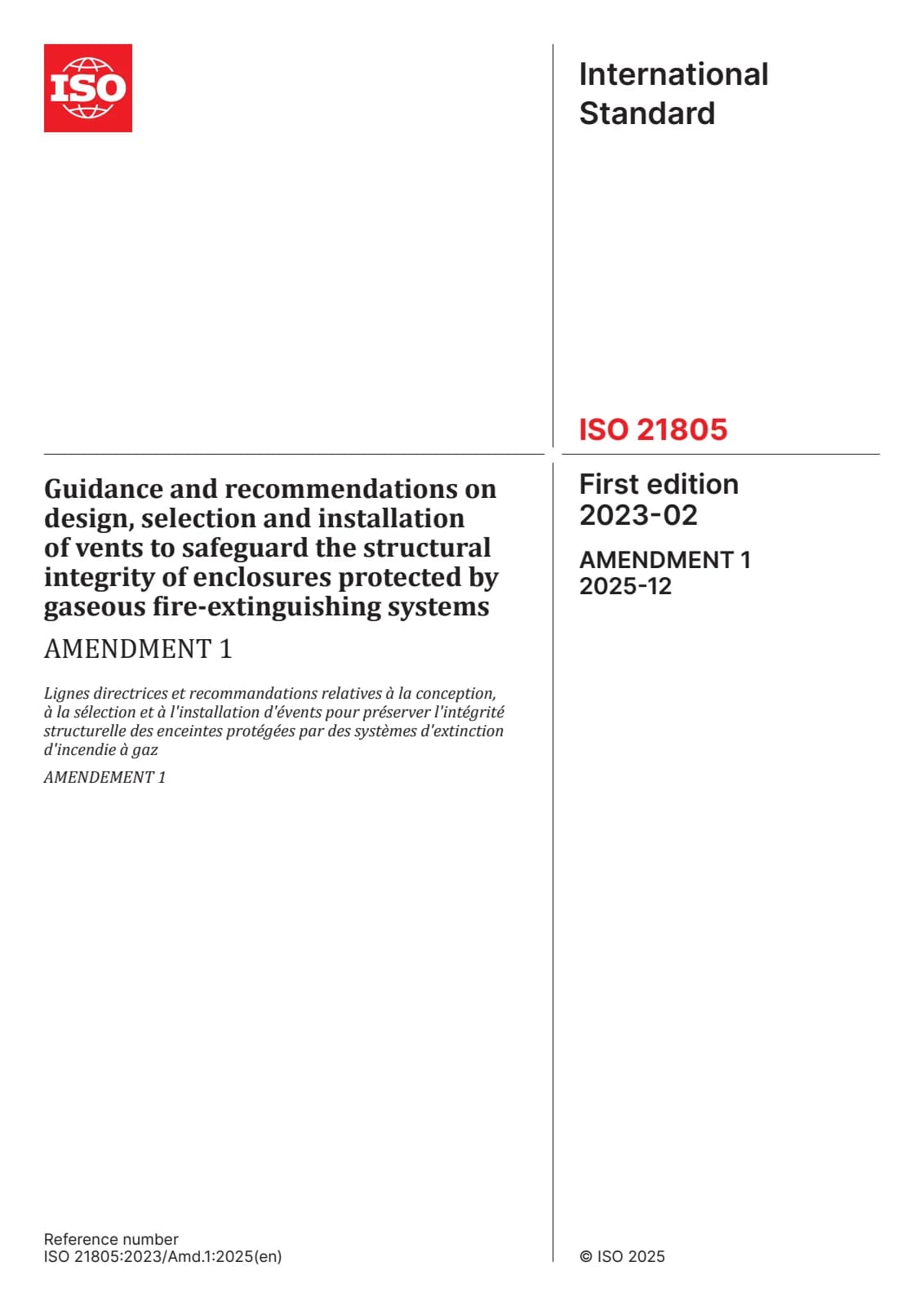 Первая страница стандарта ISO 21805:2023
